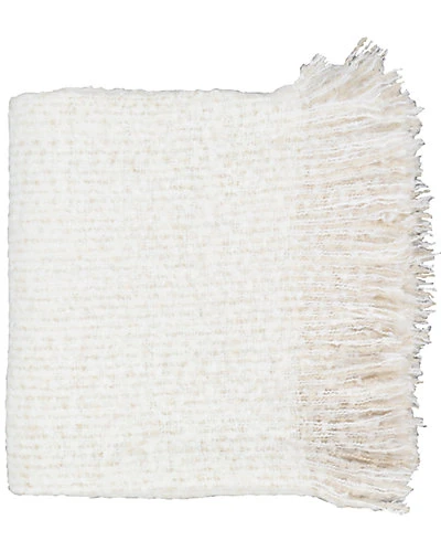 White Madurai Texture Throw Home