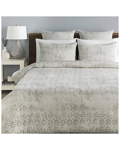 Abstraction Light Gray Duvet Set With Two Standard Shams Home