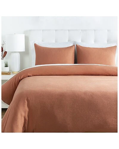 Dawson Burnt Orange Duvet Set With Two Standard Shams Home